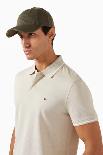 Corporate Herringbone Baseball Cap in Cotton