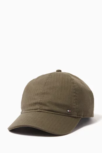 Corporate Herringbone Baseball Cap in Cotton