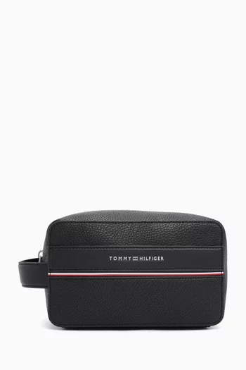 TH Corporate Logo Wash Bag in Faux Leather