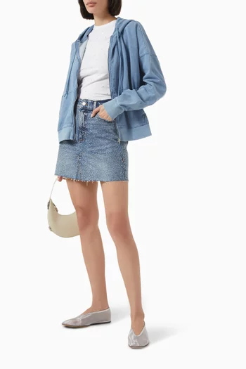 Diamond Mini Skirt in Denim
