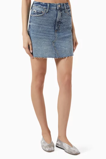 Diamond Mini Skirt in Denim