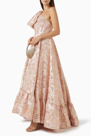 One-shoulder High-low Gown