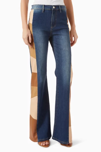 Vegan Patchwork Flared Jeans