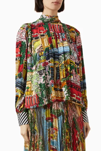 Gertrude Tie-neck Blouse in Viscose