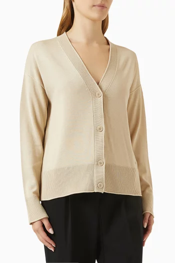 Logo Cardigan in Viscose-blend