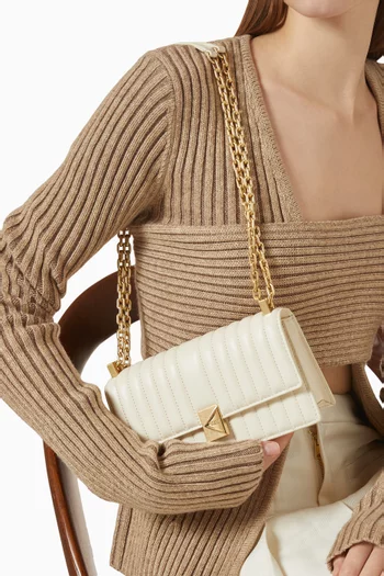 Mini Deco Flap Chain Crossbody Bag in Quilted Leather