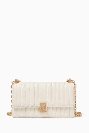 Mini Deco Flap Chain Crossbody Bag in Quilted Leather
