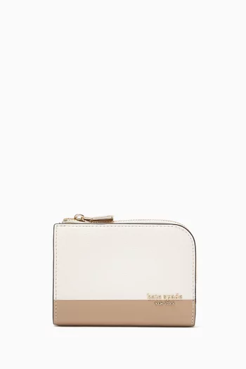 Small Devin Colourblock Compact Wallet in Saffiano Leather