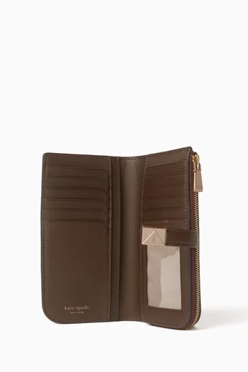 Deco Zip Slim Wallet in Leather