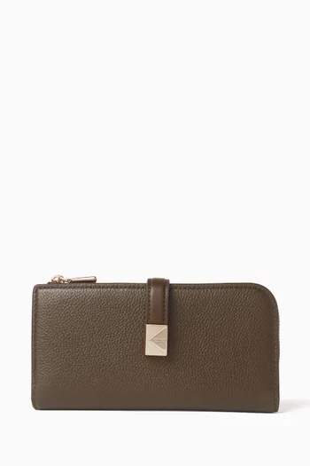 Deco Zip Slim Wallet in Leather