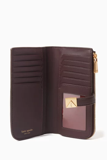 Deco Zip Slim Wallet in Leather