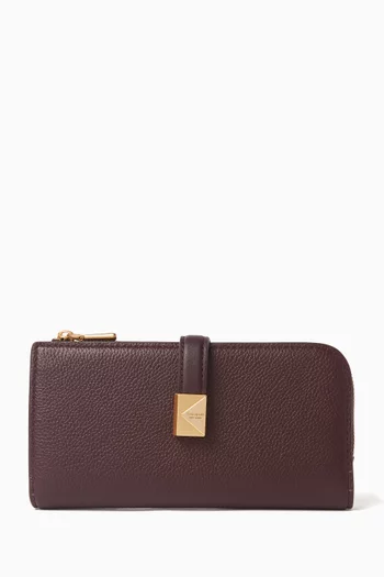 Deco Zip Slim Wallet in Leather