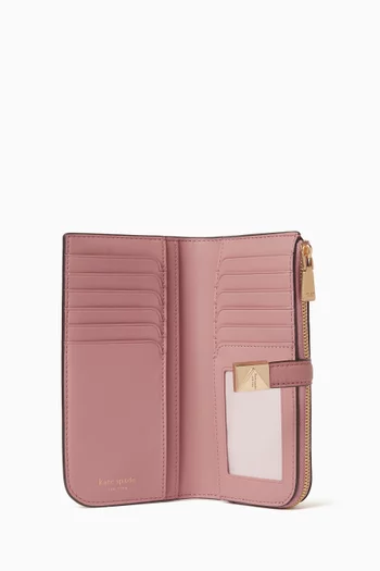 Deco Zip Slim Wallet in Leather