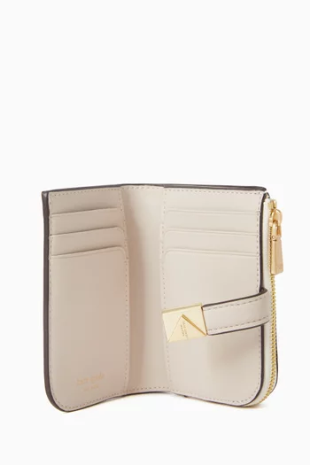 Small Deco Compact Wallet in Leather