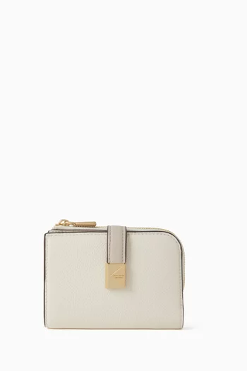 Small Deco Compact Wallet in Leather