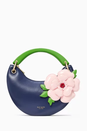 Expo 3D Floral Top-handle Bag in Leather