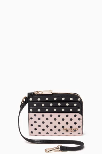 Devin Polka-dot Coin Card Case in Leather