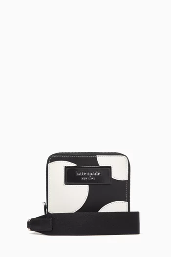 Polka-dot Compact Wallet in Leather