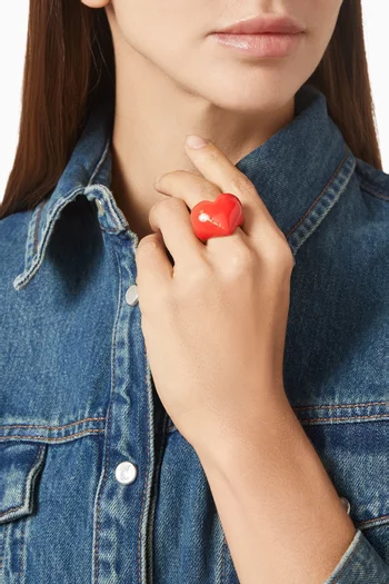 Heart You Statement Ring in Lacquered Brass