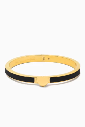 Heart You Enamel Bangle in Gold-plated Metal