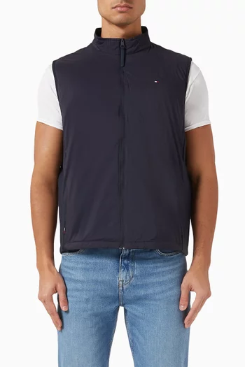 Water-repellent Packable Vest in Technical Fabric