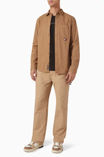 Washed Button-up Shirt in Cotton Twill