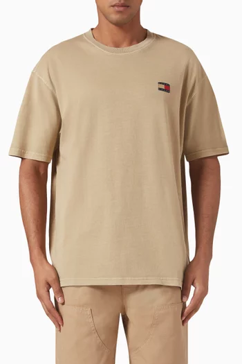 تي شيرت بشارة بشعار الماركة قطن