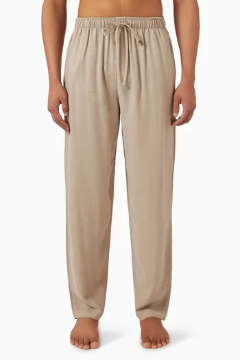 Elasticated Pants in Linen-blend