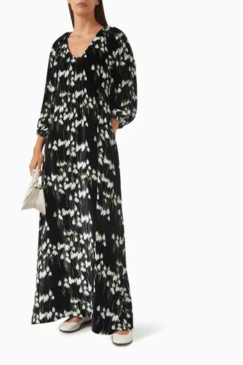 Georgio Maxi Dress in Silk-velvet