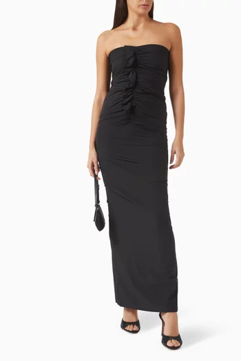Minimal Ruffle Tube Top in Nylon