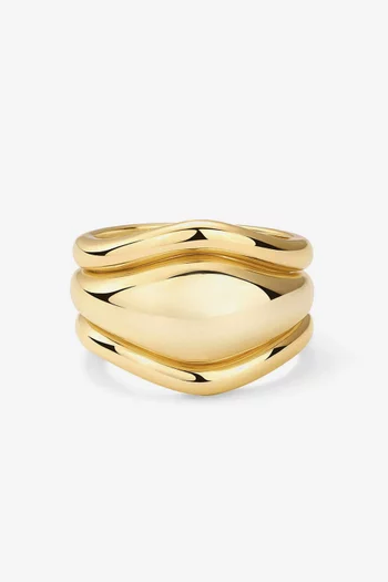 Delphine Ring Set in 14kt Gold-plated Brass