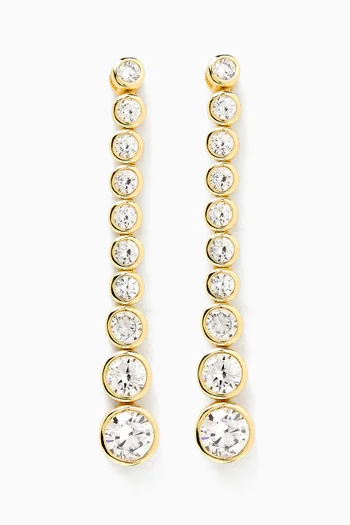 Bezel Drop Earrings in 14kt Gold Vermeil