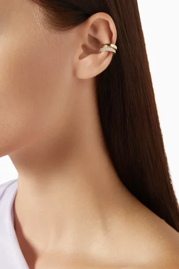 أقراط فورد تحيط بالأذن مرصعة بأحجار بافيه مطلية بذهب عيار 14