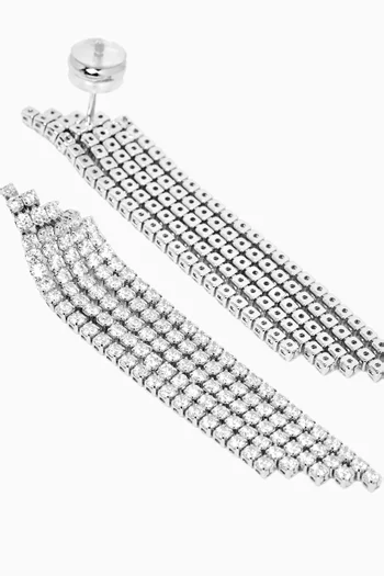 Spade Crystal Earrings in Sterling Silver