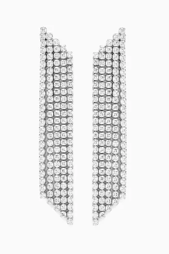 Spade Crystal Earrings in Sterling Silver