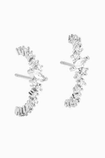 Letitia Crystal Earrings in Sterling Silver