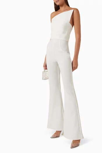 One-shoulder Flared Jumpsuit