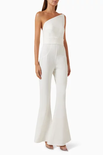 One-shoulder Flared Jumpsuit
