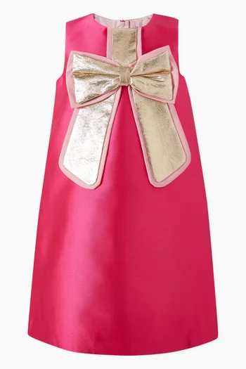 Guilded Bow Dress in Satin