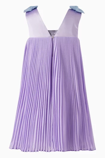 Pleated Trapeze Dress in Chiffon