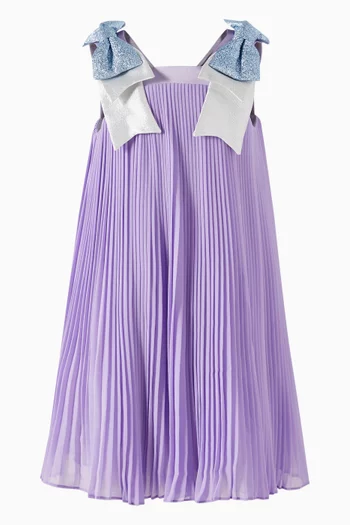 Pleated Trapeze Dress in Chiffon