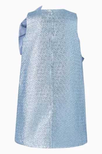 Giant Bow Shift Dress in Jacquard