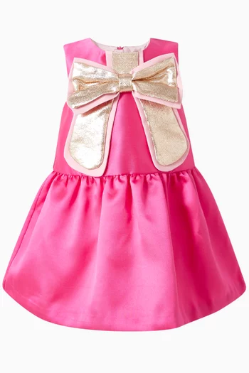 Guilded Bow Dress & Bloomers in Satin
