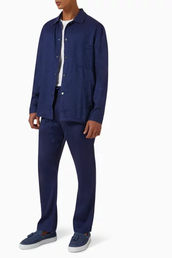Diego Coach Jacket in Linen-cotton Blend