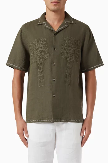 Flavio Palmeira Embroidered Shirt in Linen