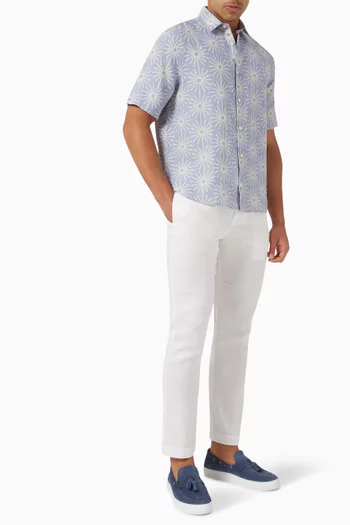 Castro Embroidered Shirt in Linen