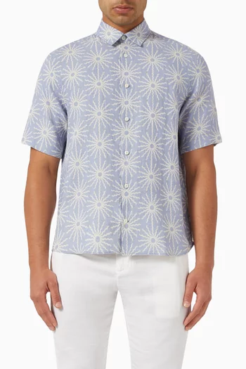 Castro Embroidered Shirt in Linen
