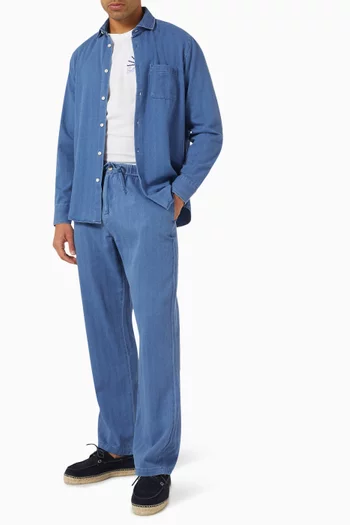 Emilio Herringbone Shirt in Denim