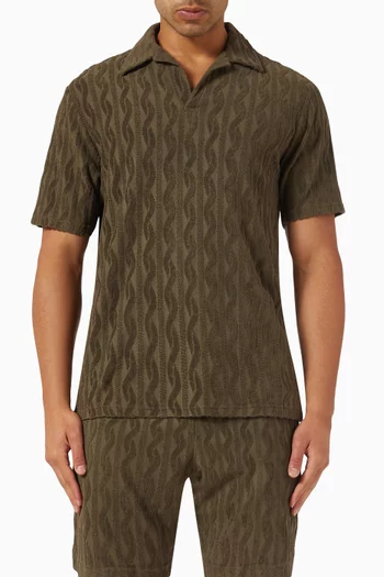 Faustino Jacquard Polo Shirt in Cotton-terry