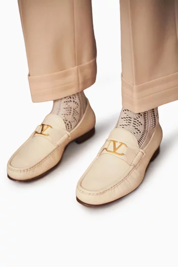VLOGO Signature Moccasins in Leather